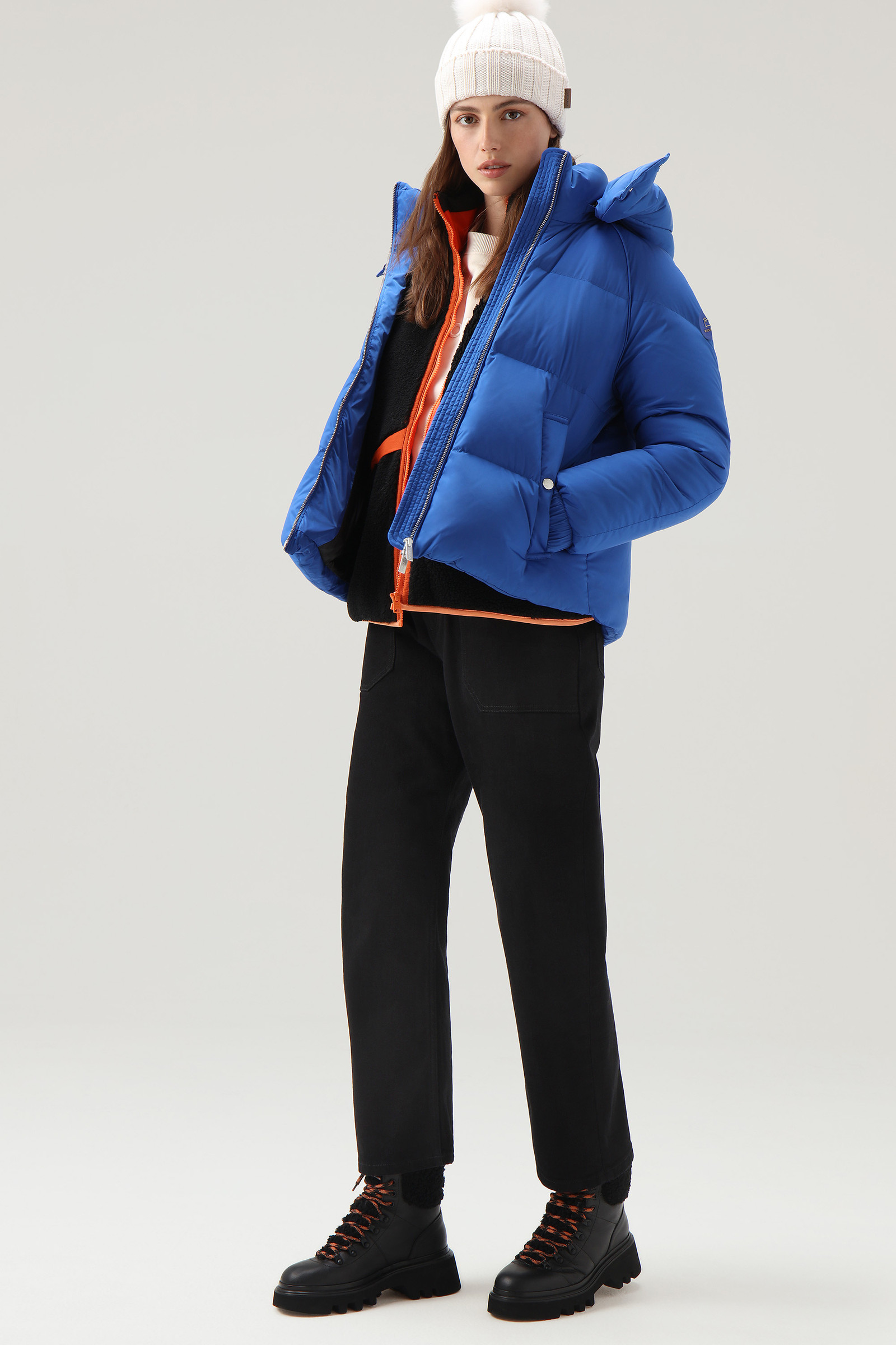 Piumino Alsea corto con cappuccio staccabile Blu photo 4 | Woolrich