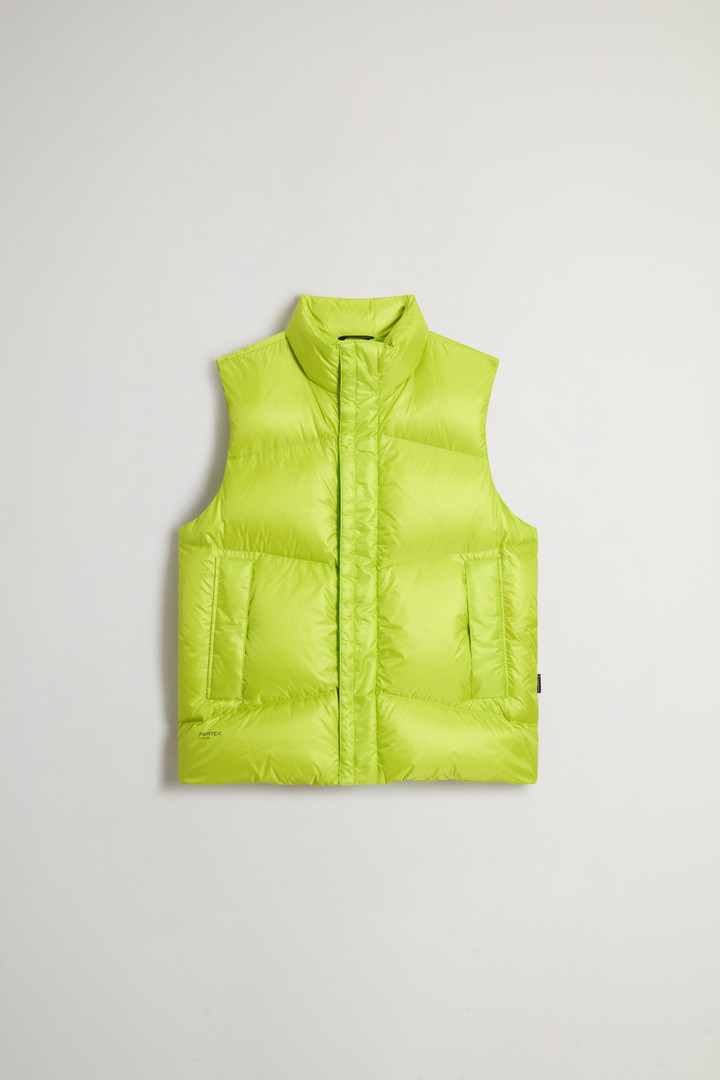 Woolrich Man Quilted Vest in Recycled Pertex Quantum Nylon Yellow Size L