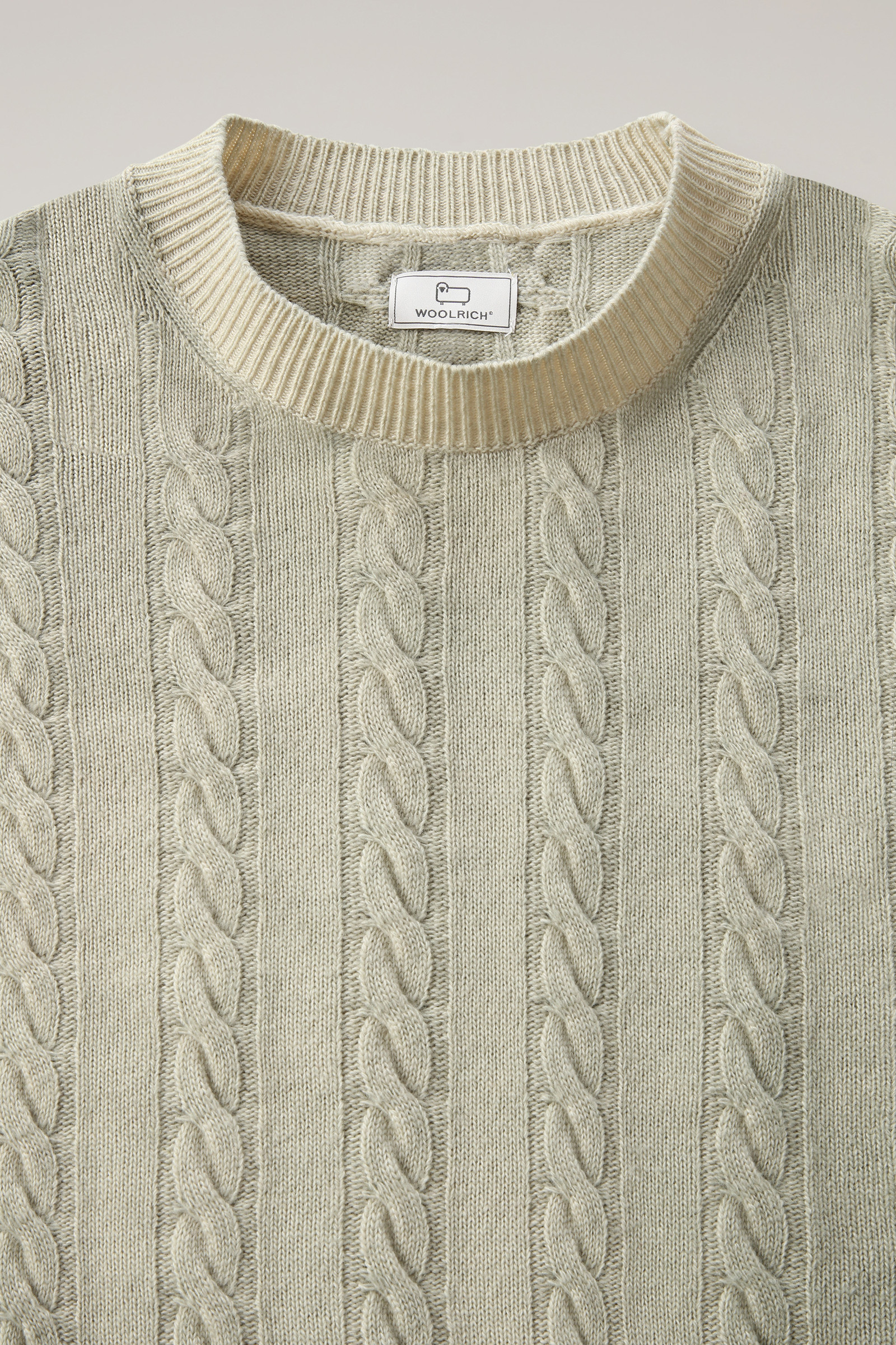 Unisex Garment-Dyed Aran Sweater Green photo 5 | Woolrich
