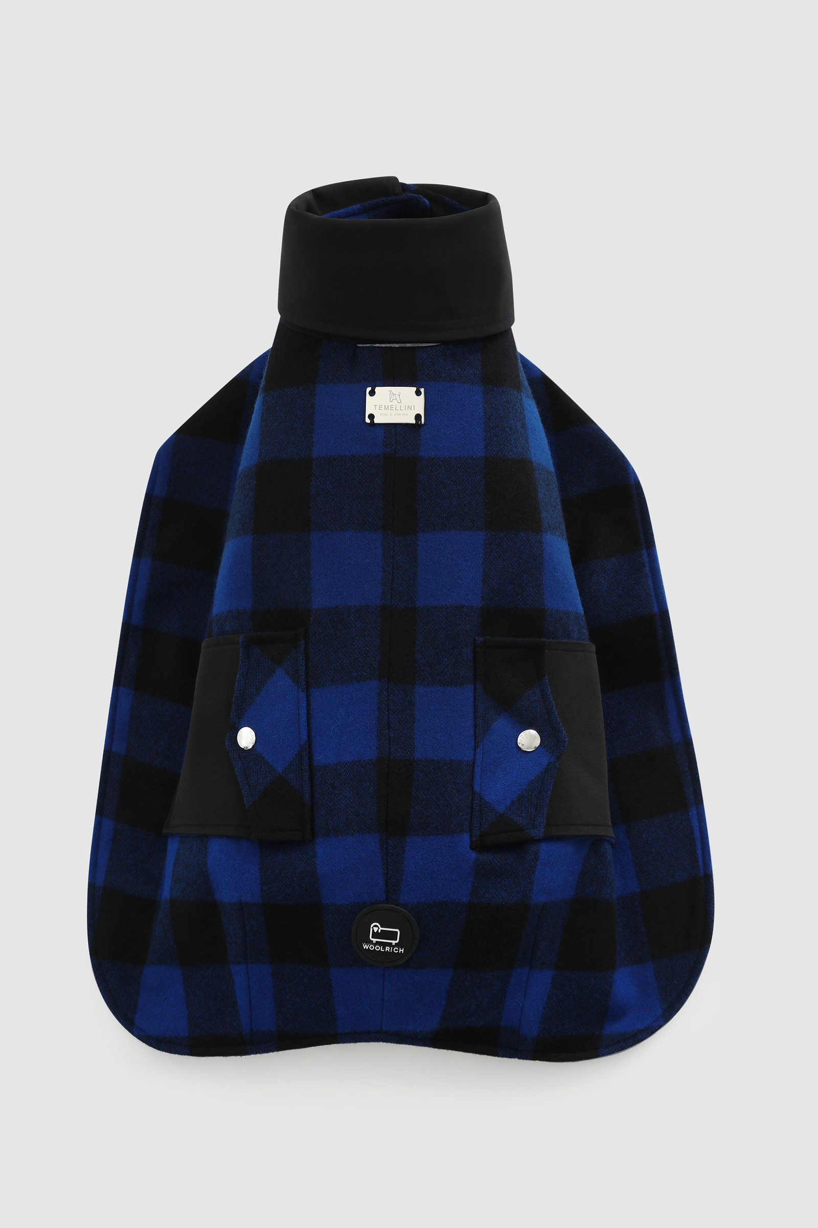 Temellini / Woolrich Overshirt Buffalo-Karomuster für großen Hund blau | Woolrich