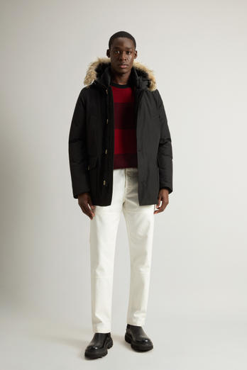 Arctic Anorak in Ramar Cloth with Detachable Fur Black | Woolrich