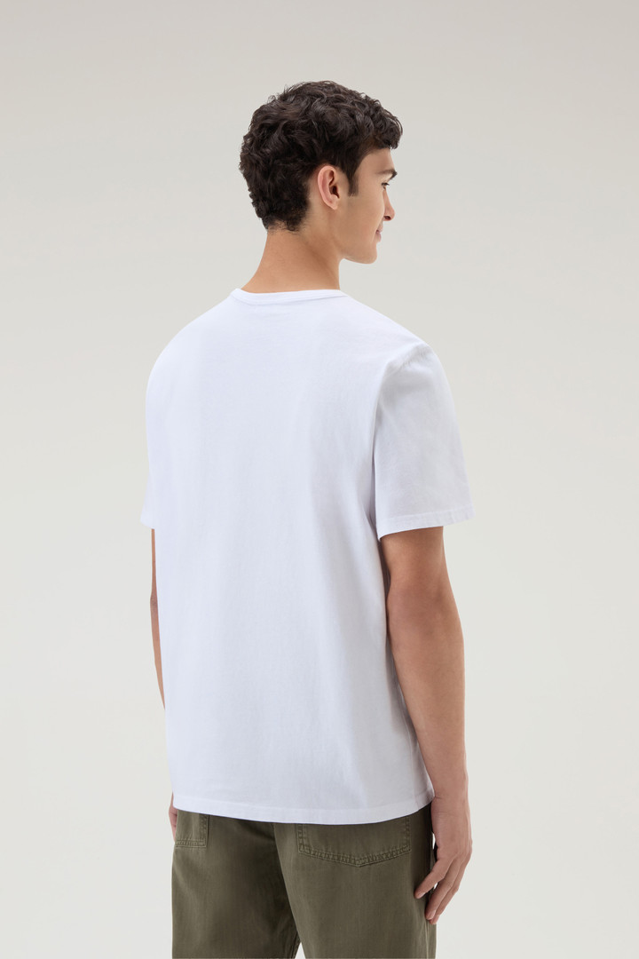 T-shirt en pur coton avec inscription Blanc photo 3 | Woolrich