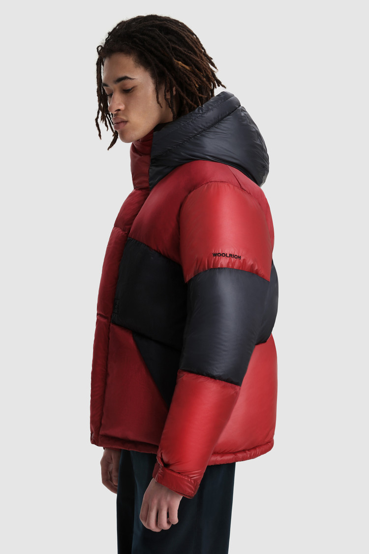 Parka met dons in diamantstiksel