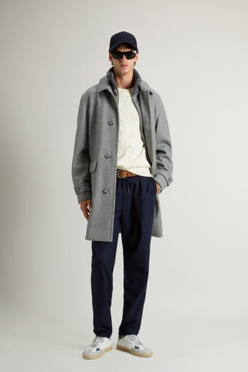 Coat in Pure Italian Wool Crafted Using a Loro Piana Fabric Gray | Woolrich