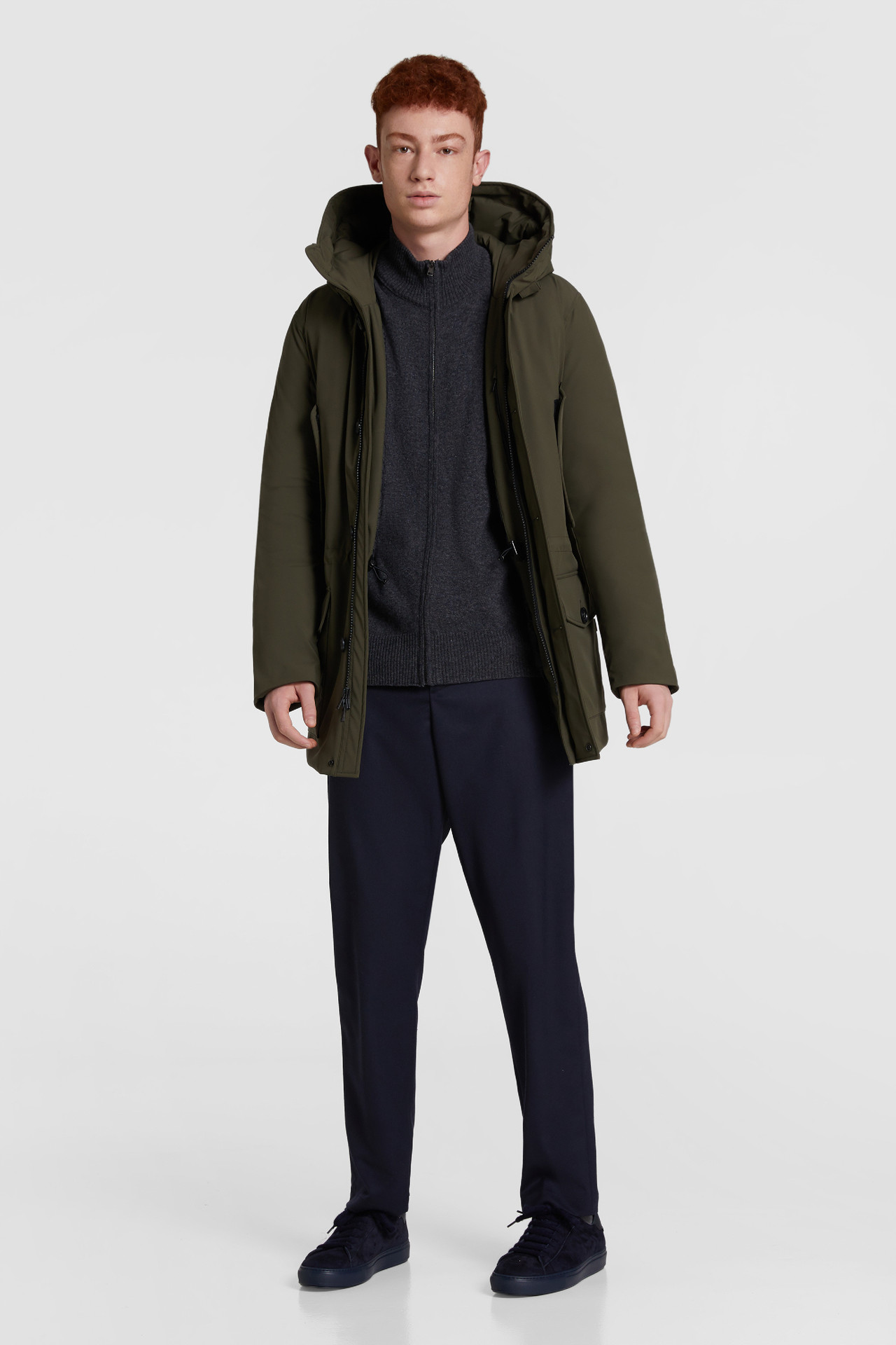 Maglione In Lana Con Zip Intera