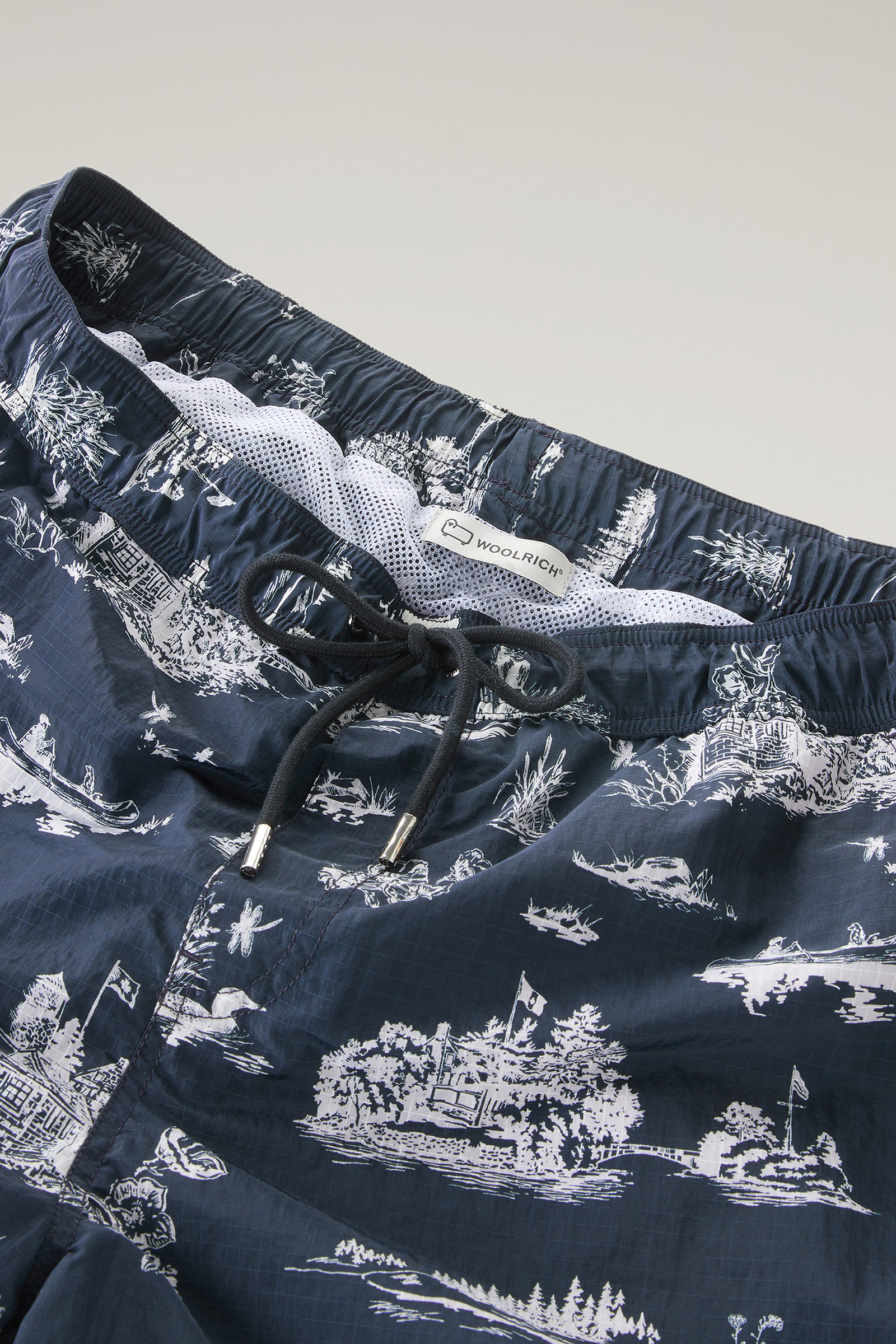 Zavikon Printed Boardshorts in Ripstop Crinkle Nylon Blue photo 5 | Woolrich