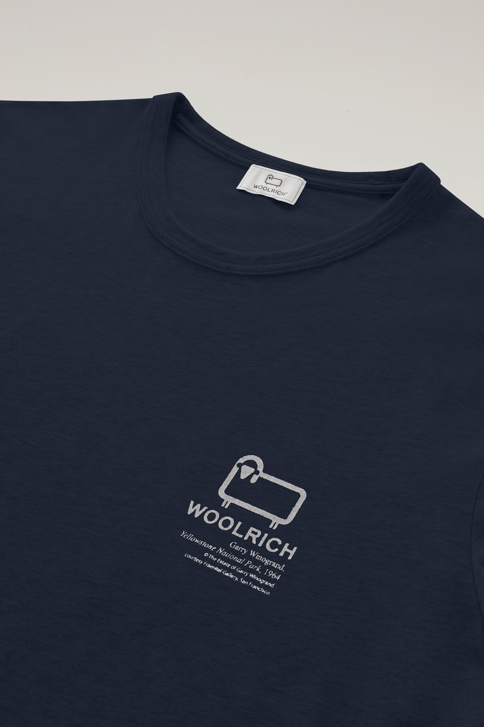 T-shirt en pur coton avec imprimé Yellowstone bleu photo 6 | Woolrich