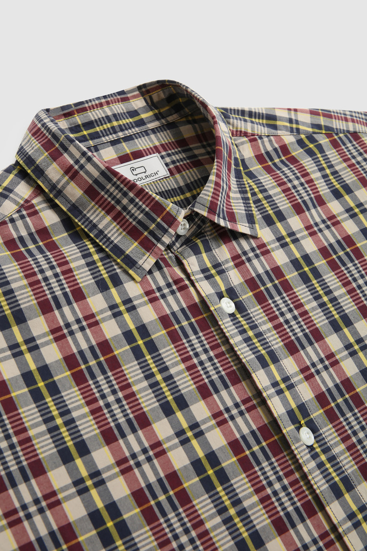 Chemise en popeline de coton en fil teinté