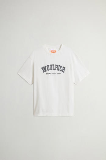 Boys’ T-Shirt in Pure Cotton with Print White photo 1 | Woolrich