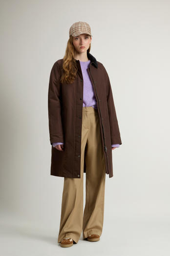 Cappotto in Ramar Cloth con colletto in velluto Marrone | Woolrich