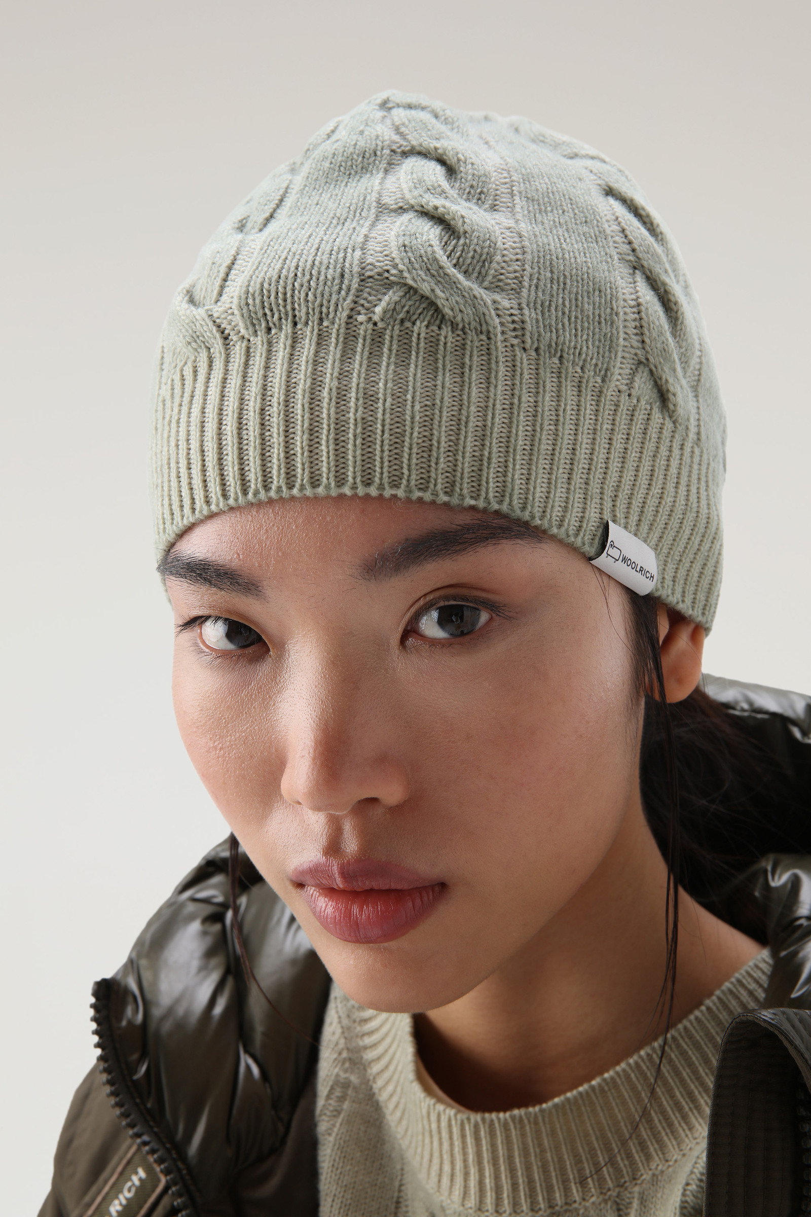 Bonnet tricoté teint en pièce vert photo 3 | Woolrich
