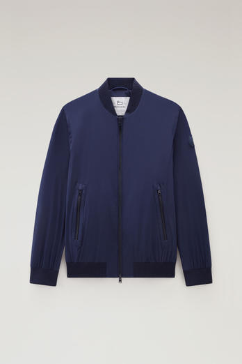 Stretch Matt Finish Nylon Bomber Jacket Blue | Woolrich