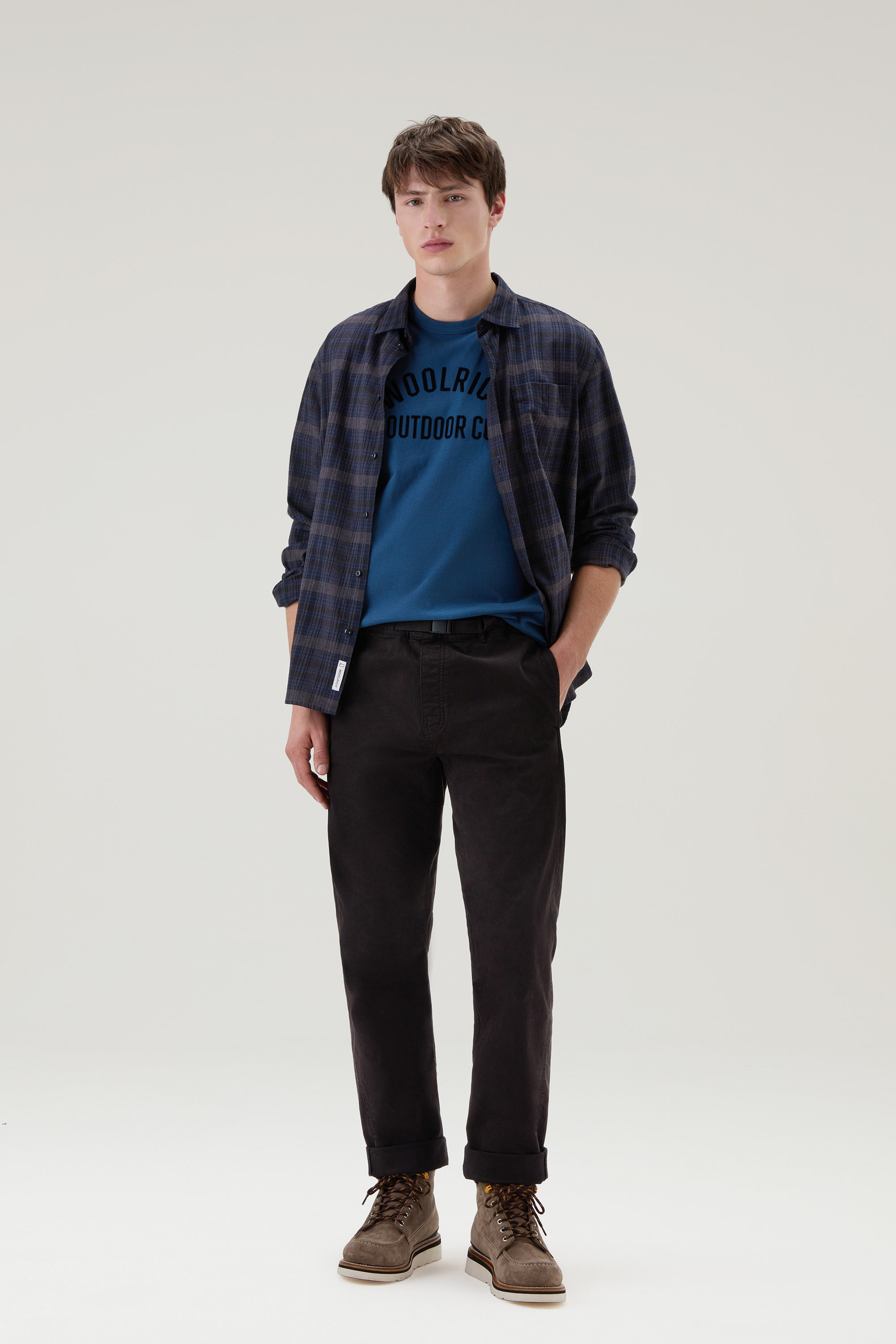 Garment-Dyed Chino Pants in Stretch Cotton Twill Black photo 2 | Woolrich