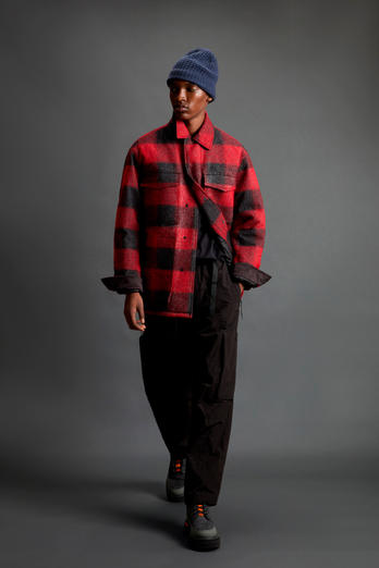 Overshirt in Italian Wool Blend with Checked Pattern by Todd Snyder Red photo 1 | Woolrich