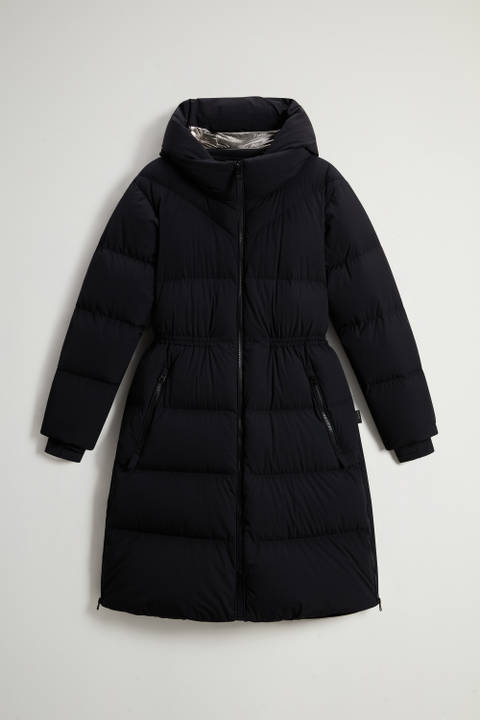 Langer Stepp-Parka aus Stretchnylon mit abnehmbarer Kapuze Schwarz photo 2 | Woolrich