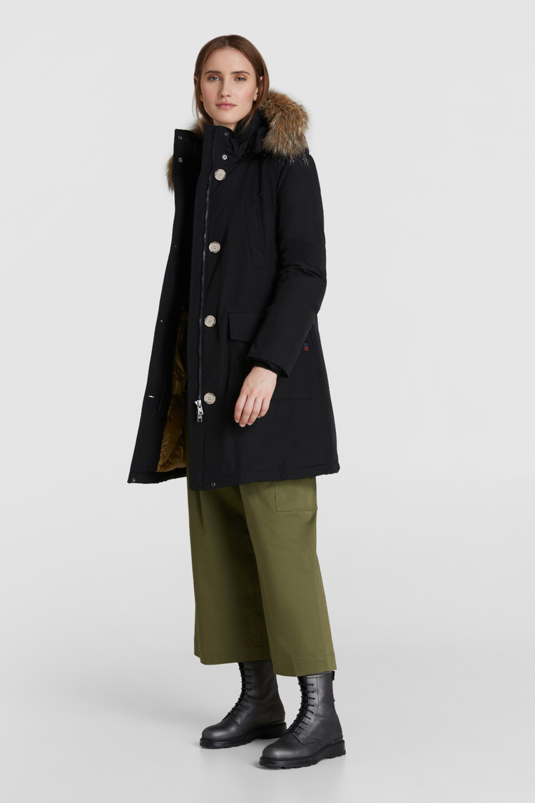Lange Arctic Parka met coyotebont