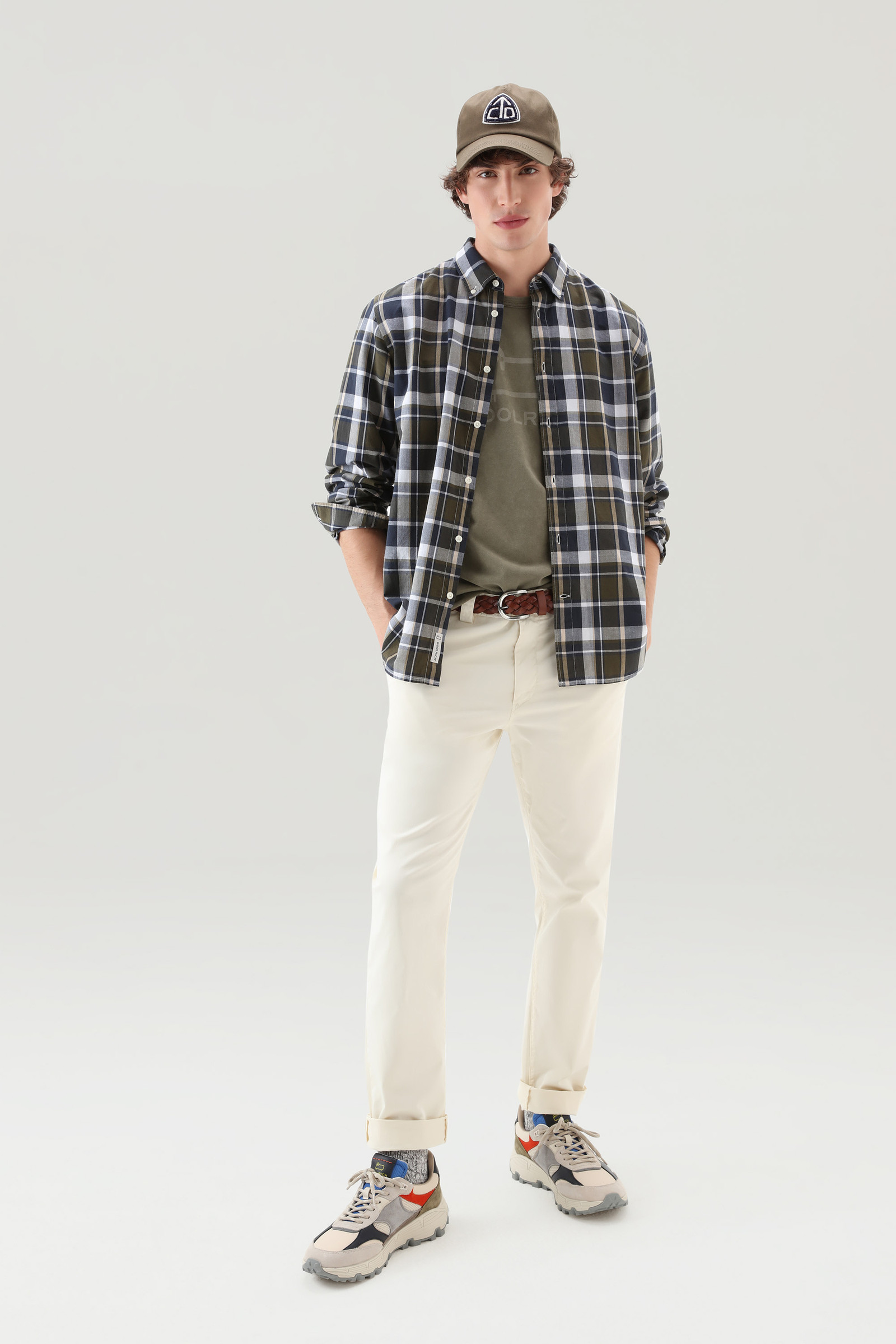 Camicia Madras a quadri in popline di puro cotone verde photo 4 | Woolrich