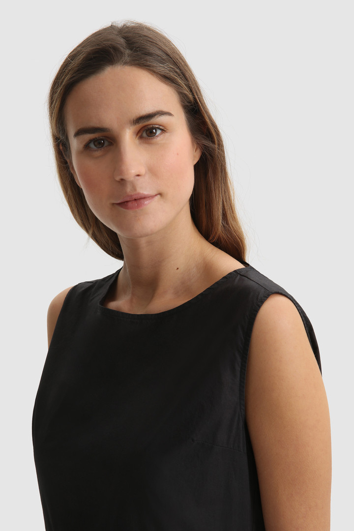 Ärmelloses langes Popelinekleid