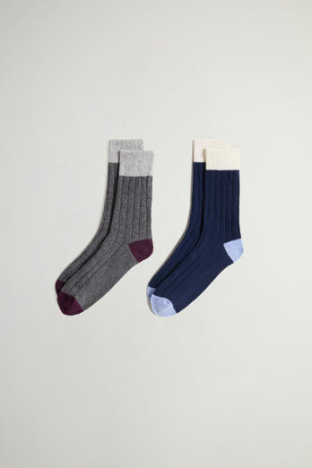 Wool- and Cashmere-Blend Socks Blue | Woolrich