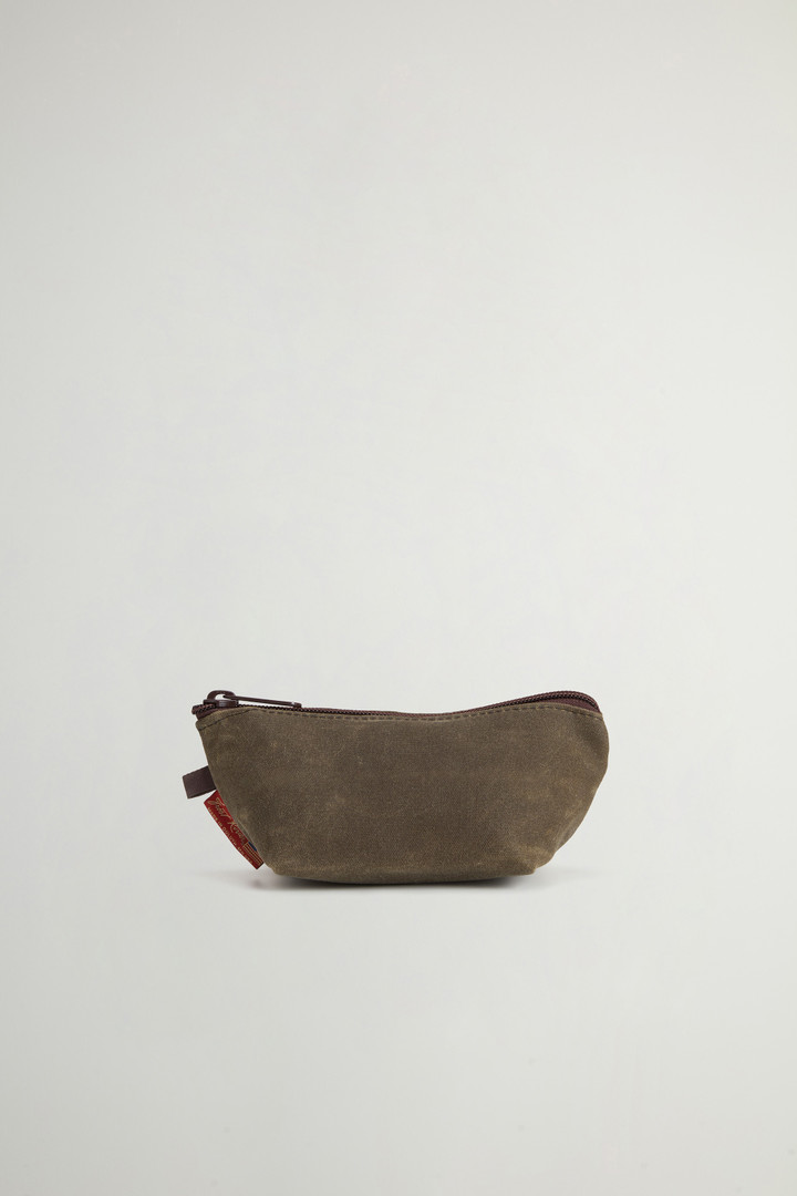 Accessory Pouch in Waxed Pure Cotton Green photo 4 | Woolrich