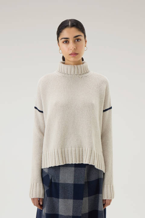 Turtleneck Sweater in Pure Virgin Wool White | Woolrich