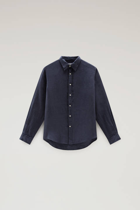 Camicia in puro lino tinta in capo Blu photo 2 | Woolrich