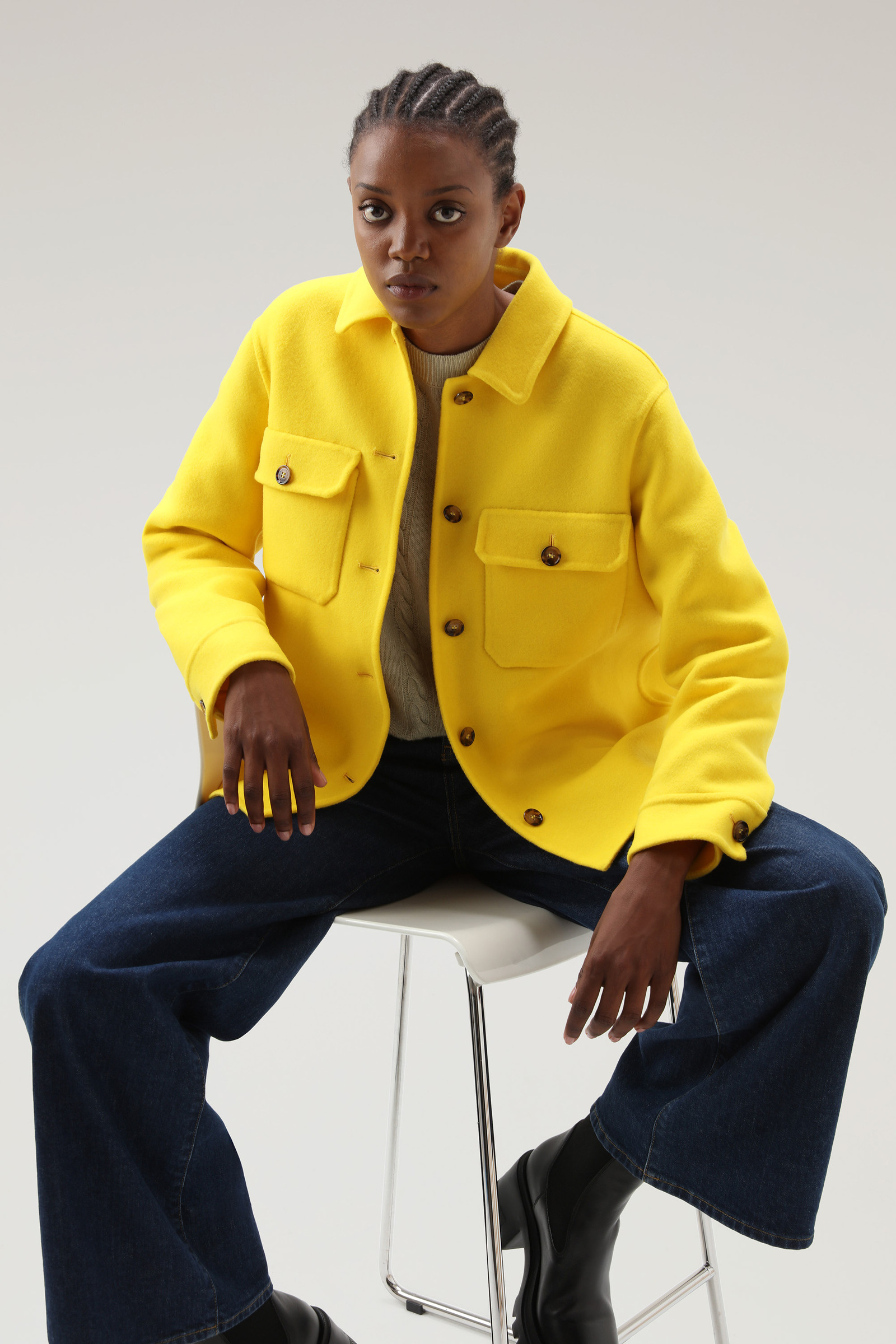 Manteco Virgin Double Wool Overshirt Yellow photo 4 | Woolrich