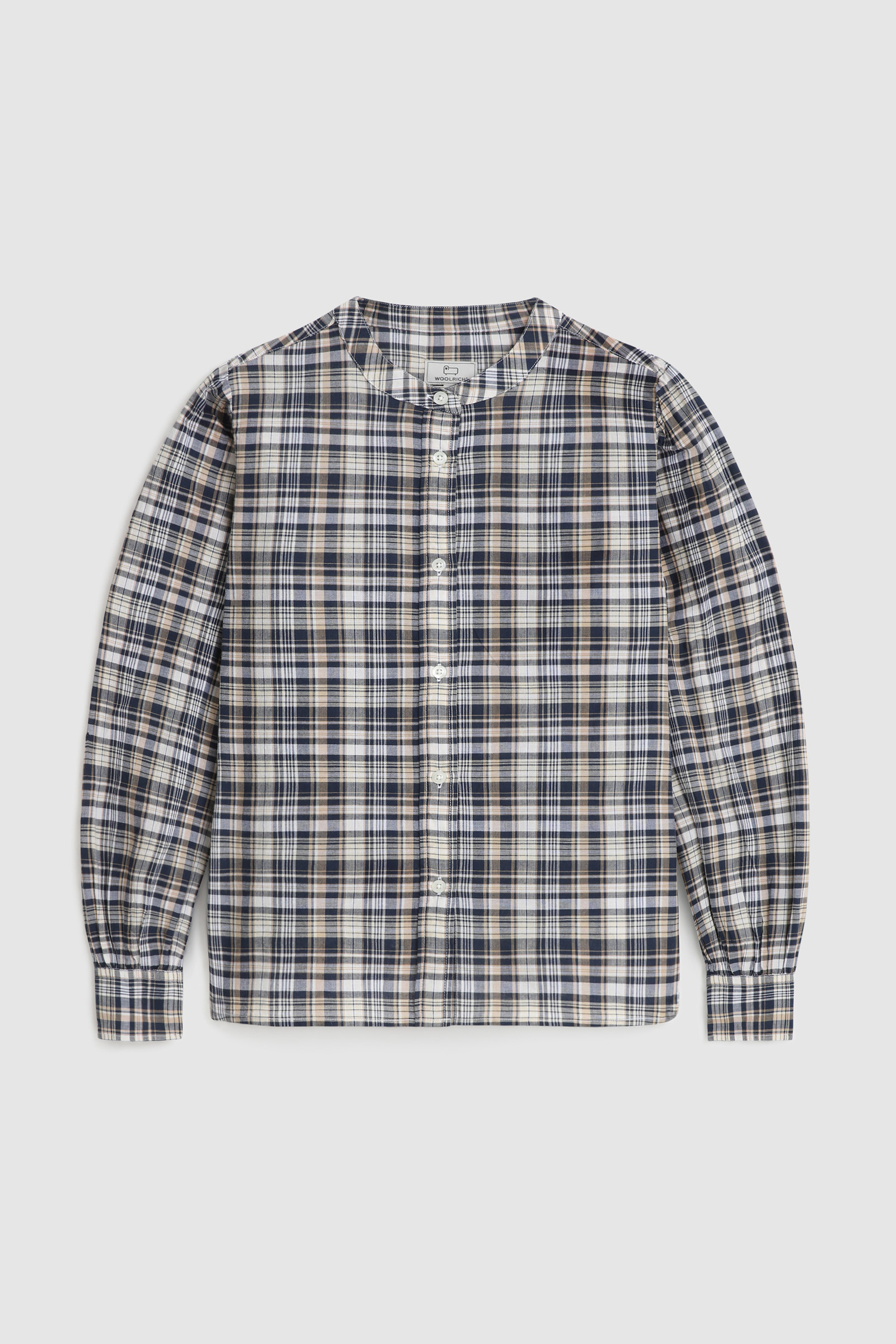 Cotton Shirt with Capped Sleeves Blue photo 4 | Woolrich