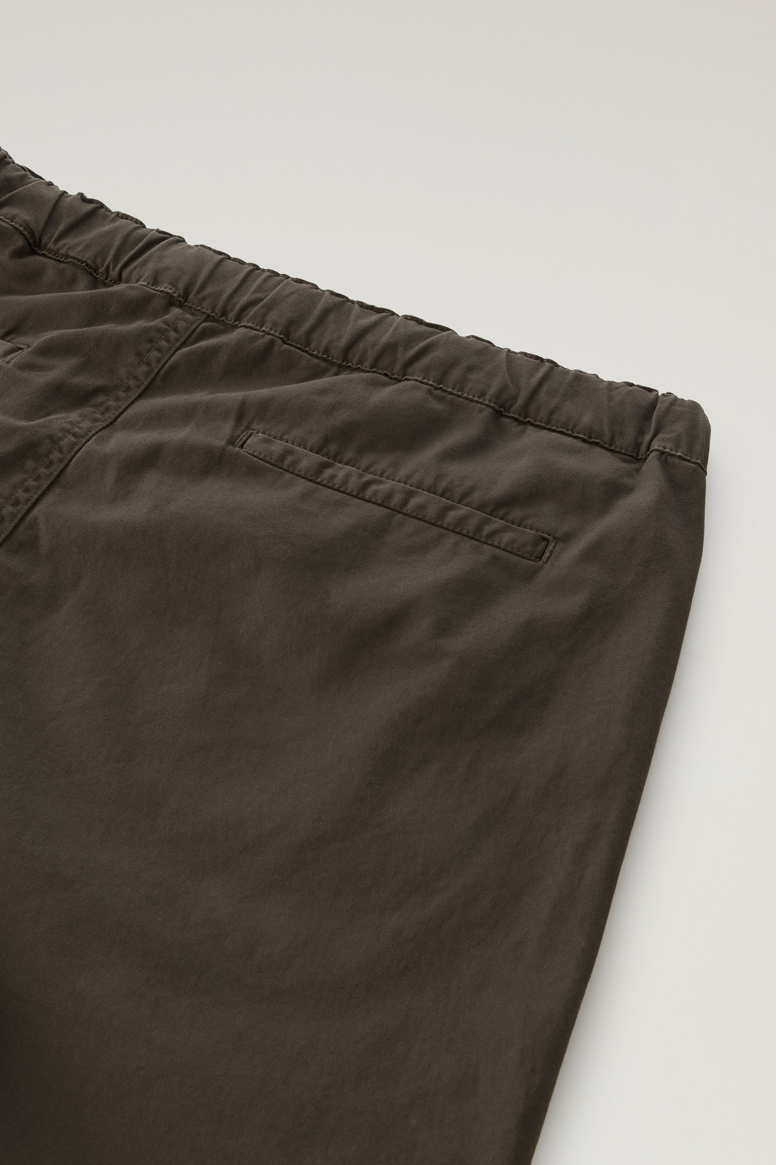 Garment-Dyed Chino Shorts in Stretch Cotton Green photo 7 | Woolrich