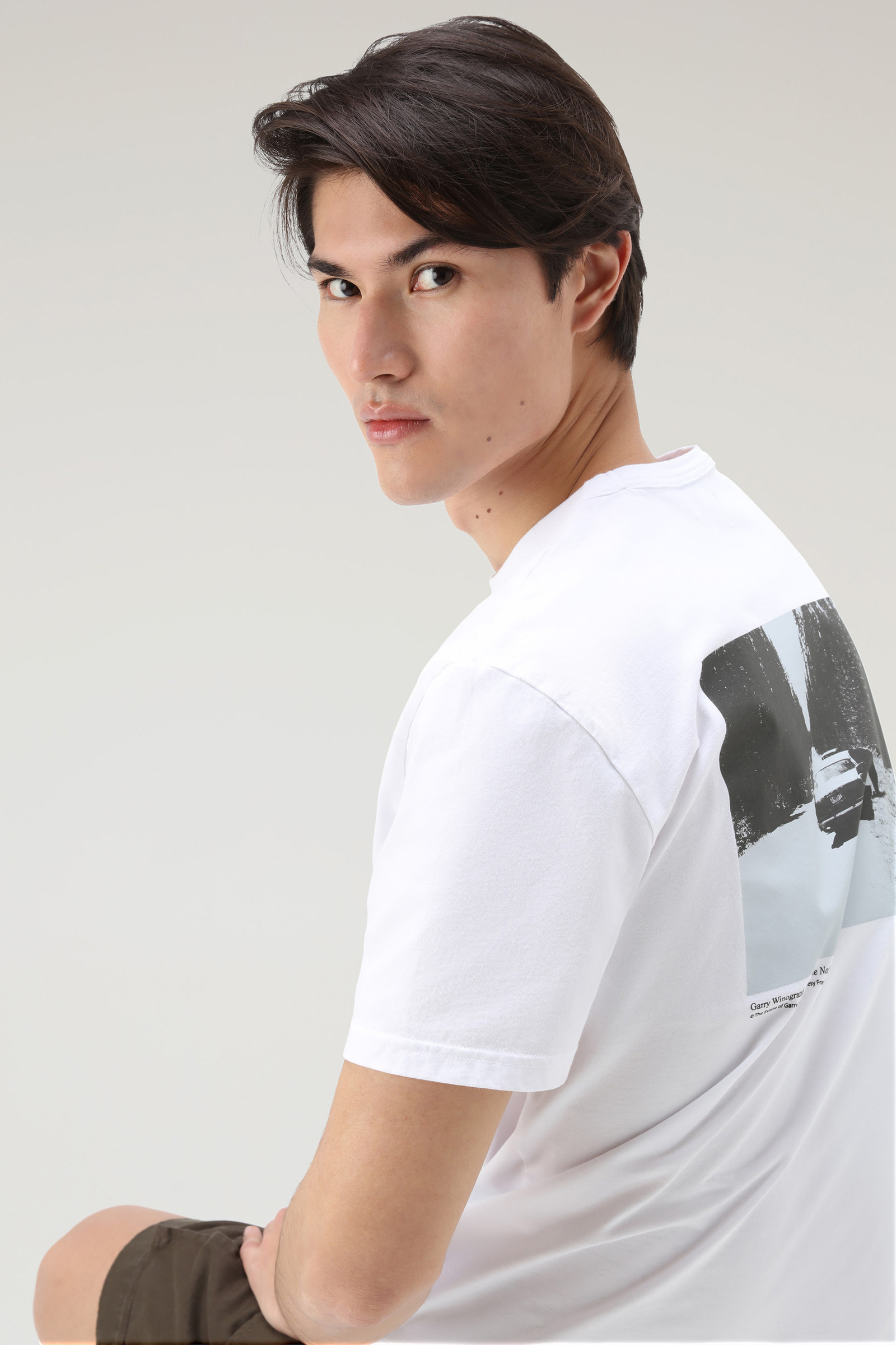 T-shirt aus reiner Baumwolle mit Yellowstone-Grafikprint weiß photo 4 | Woolrich