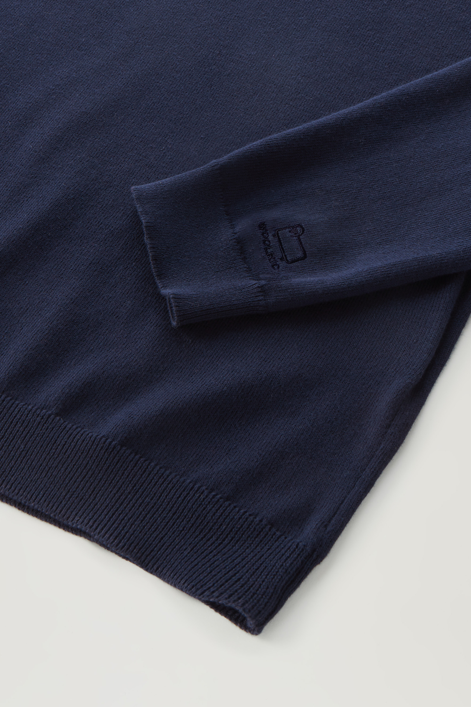 Crewneck Sweater in Pure Cotton Blue photo 7 | Woolrich
