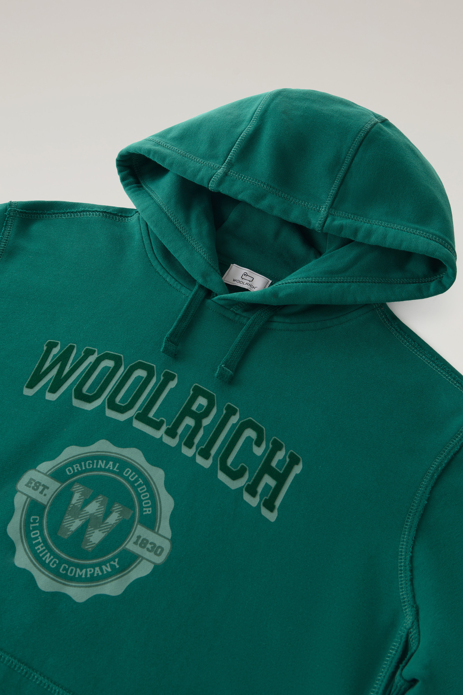 Hoodie in Pure Cotton Green photo 6 | Woolrich