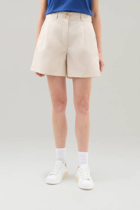 Pure Cotton Poplin Shorts Beige | Woolrich