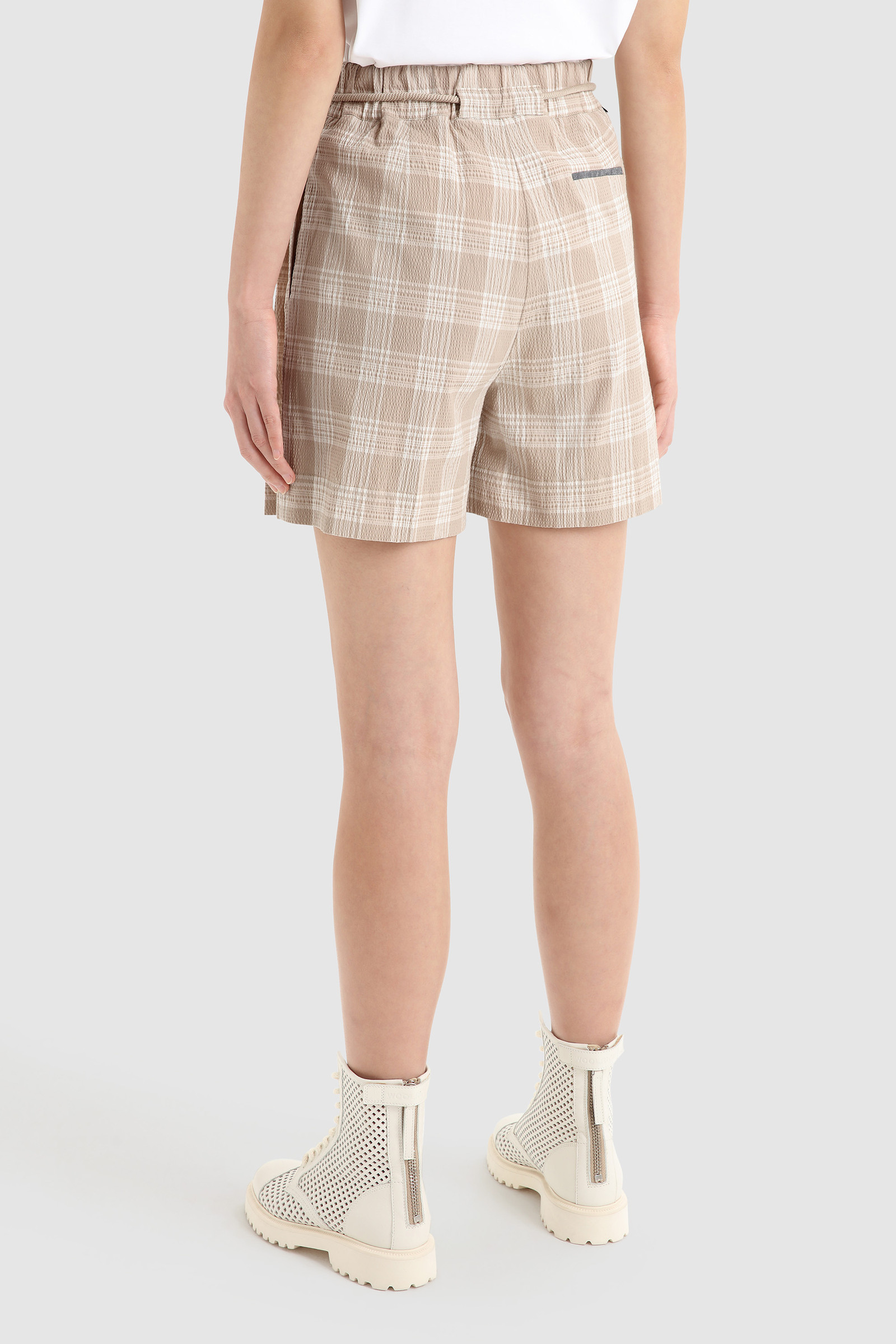 Pantalones cortos de algodón Seersucker beige photo 3 | Woolrich