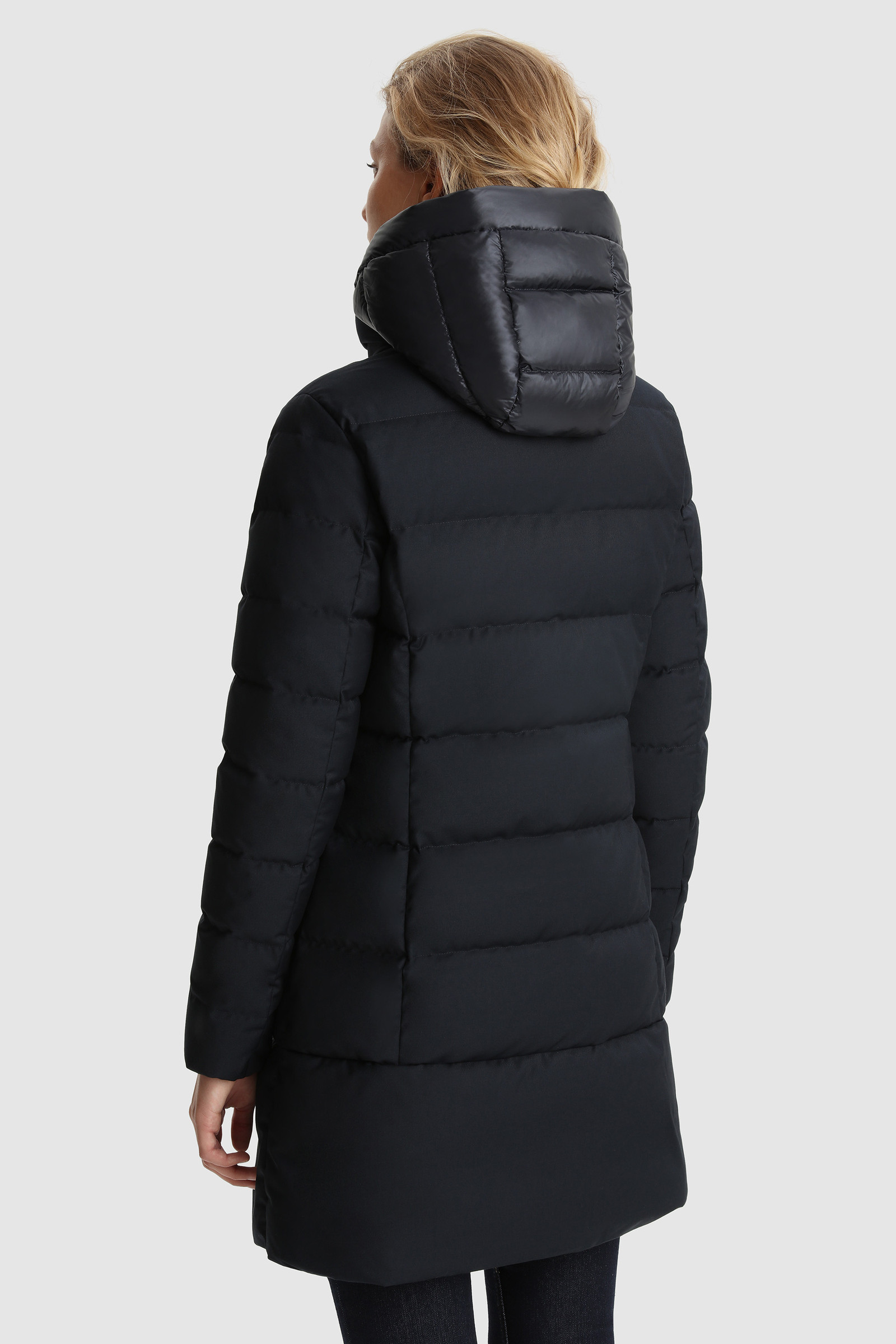 Luxuriöse 2-in-1-Daunenjacke Prescott mit abnehmbarer Kapuze Blau photo 4 | Woolrich