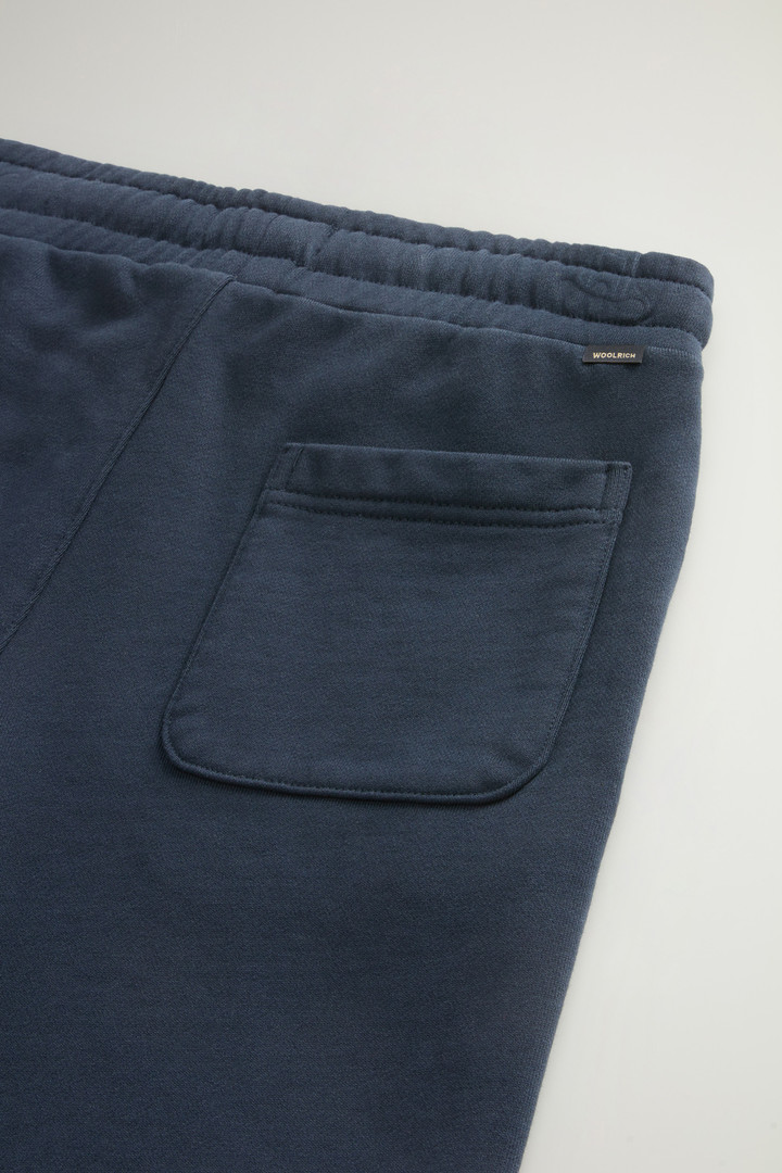 Boys' Pants in Pure Cotton Fleece with Pockets Blue photo 5 | Woolrich