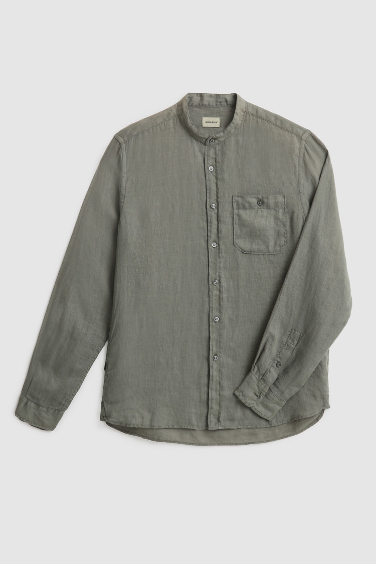 Camisa con cuello mao de lino