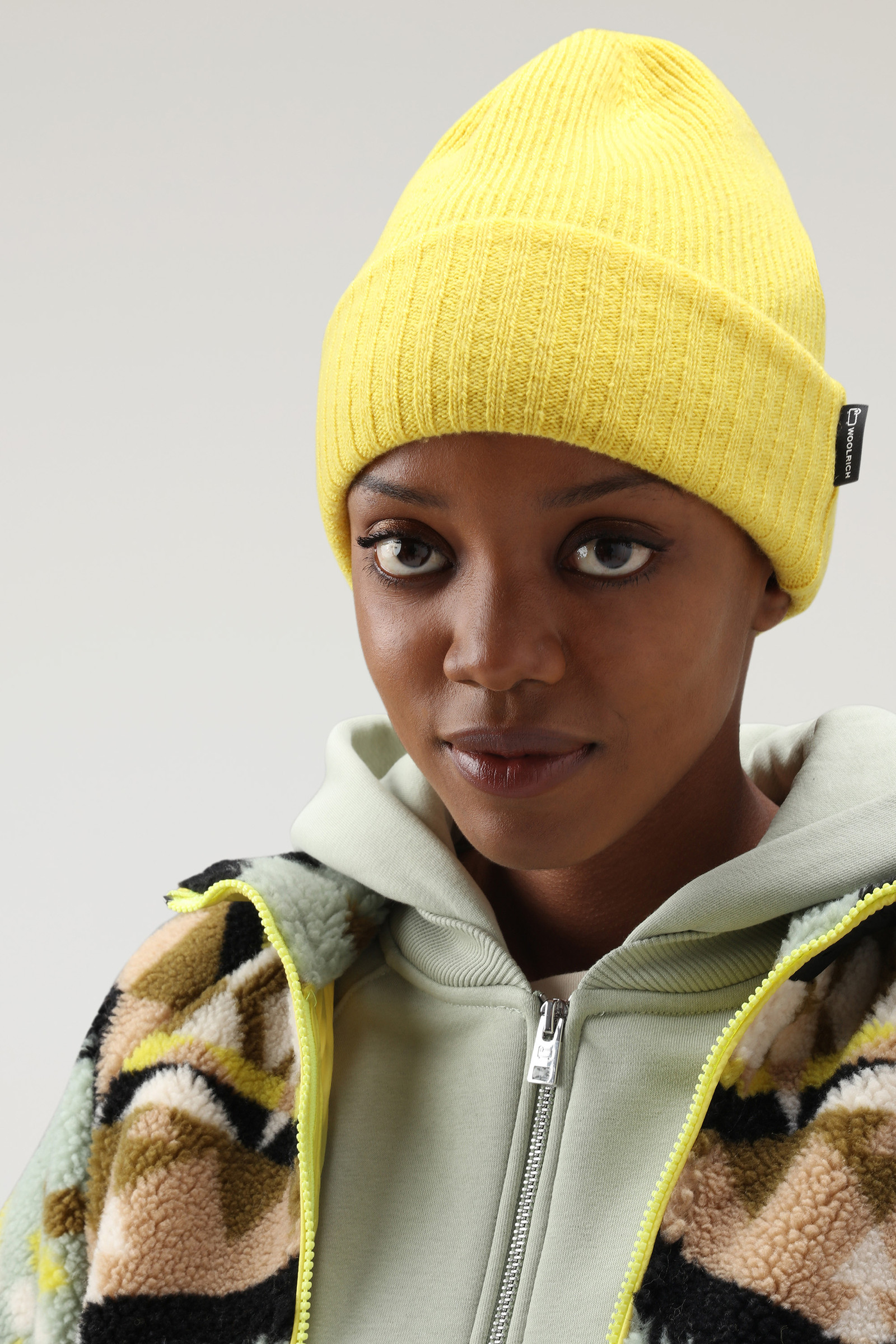 Berretto unisex in cashmere misto lana giallo photo 4 | Woolrich