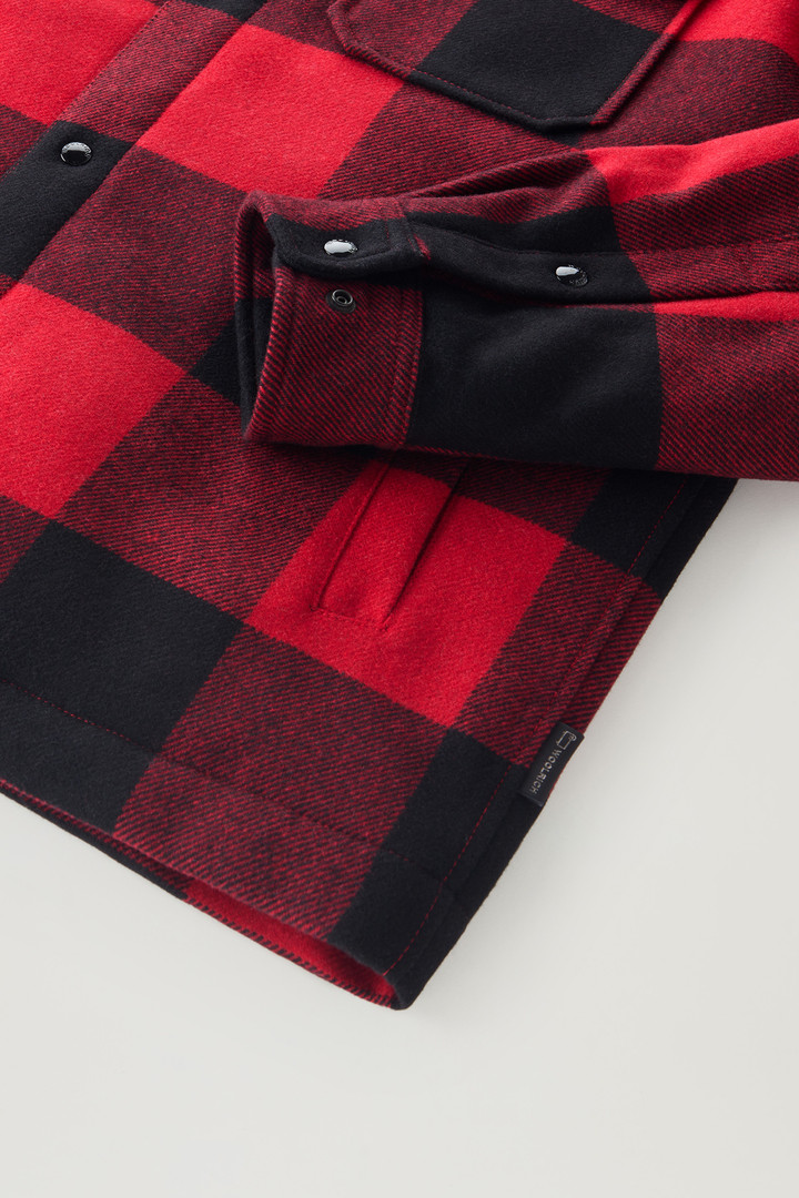 Alaskan Padded Check Overshirt in Recycled Italian Wool Blend Red photo 3 | Woolrich