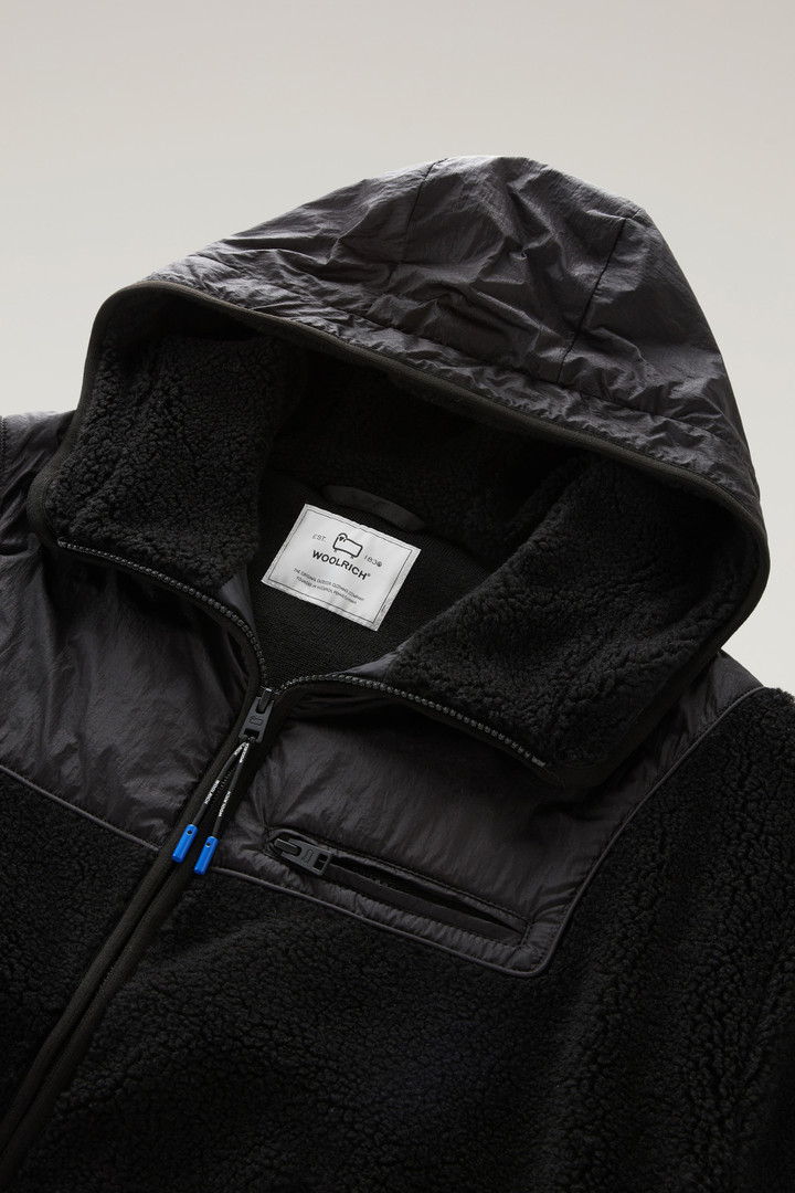 Felpa con cappuccio in sherpa e nylon con zip Nero photo 2 | Woolrich