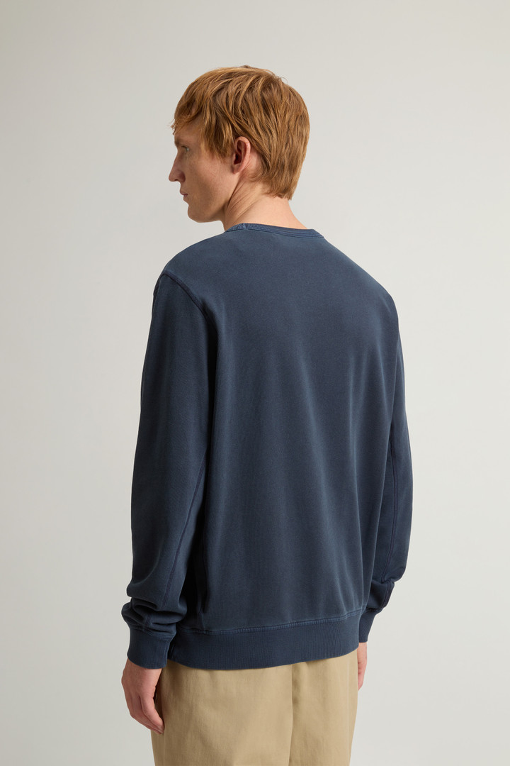 Garment-Dyed Crewneck Sweatshirt in Light Pure Cotton Blue photo 3 | Woolrich