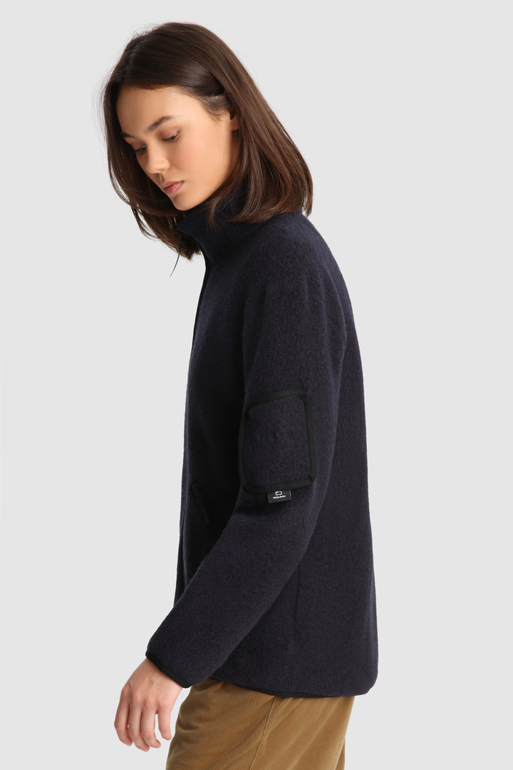 Leichter Terra-Melton Pullover mit durchgehendem Reißverschluß