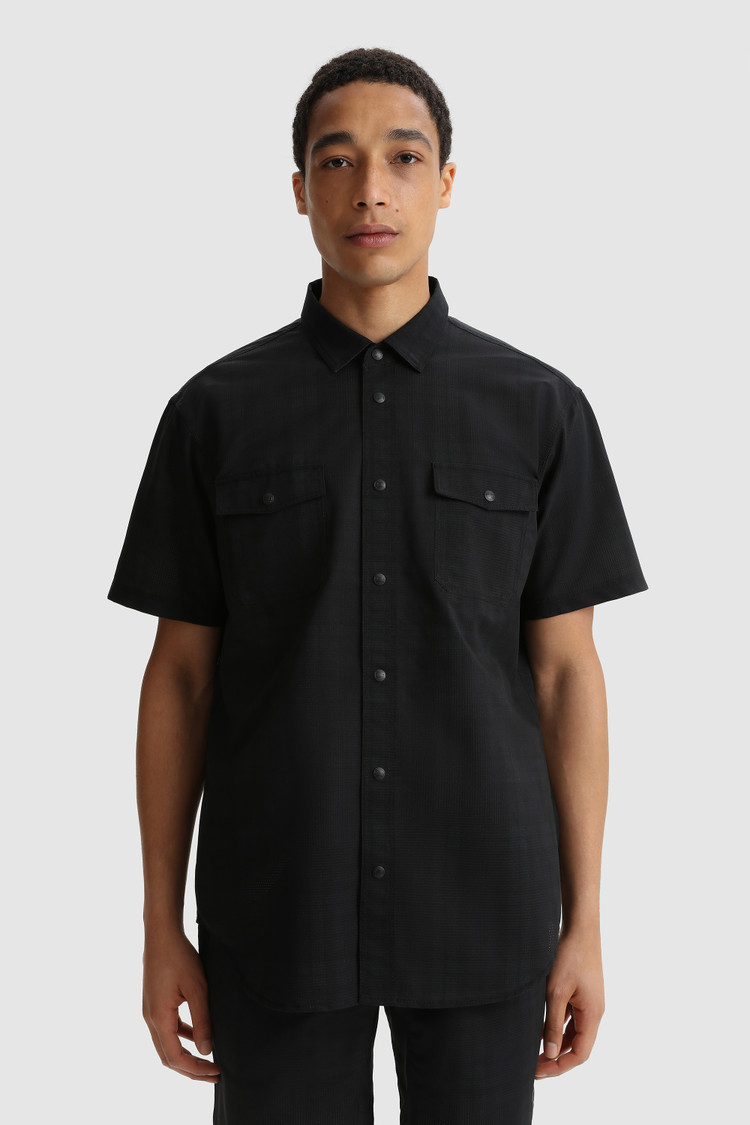 Half-sleeve Cool Mesh shirt with Blackwatch pattern