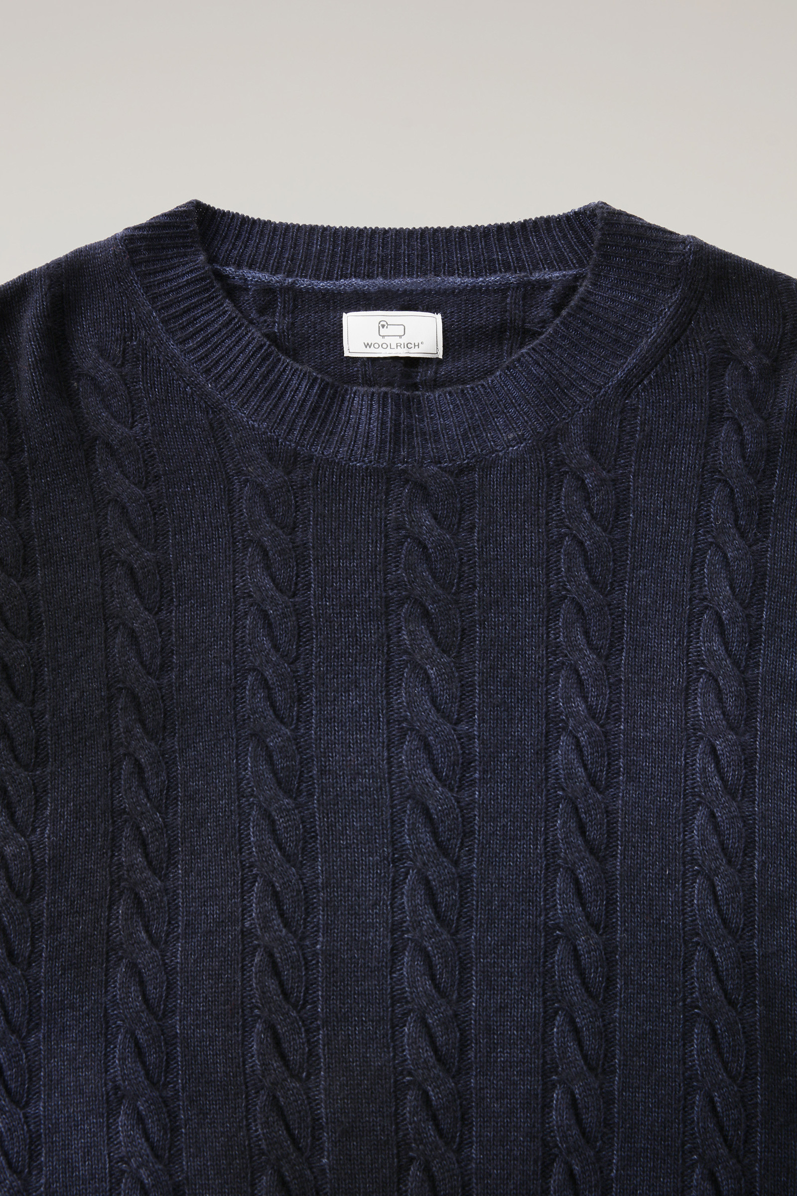Unisex Garment-Dyed Aran Sweater Blue photo 6 | Woolrich
