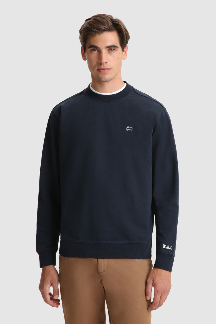 Sweat-shirt American à col ras du cou en coton brossé