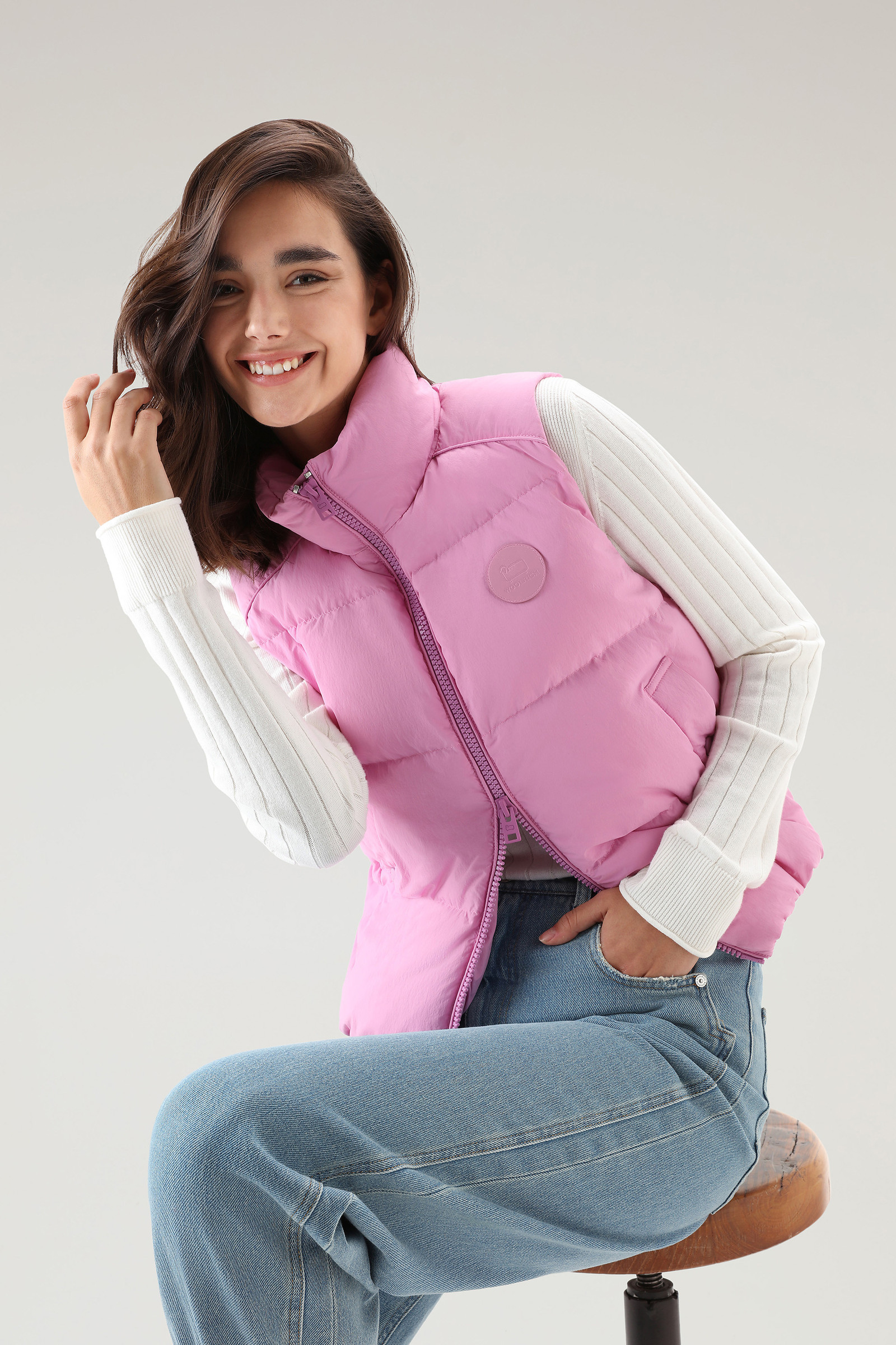 Quilted Vest in Eco Taslan Nylon Pink photo 4 | Woolrich