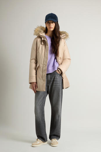 Arctic Parka in a Wool-Silk Blend Crafted Using a Loro Piana Fabric Beige | Woolrich