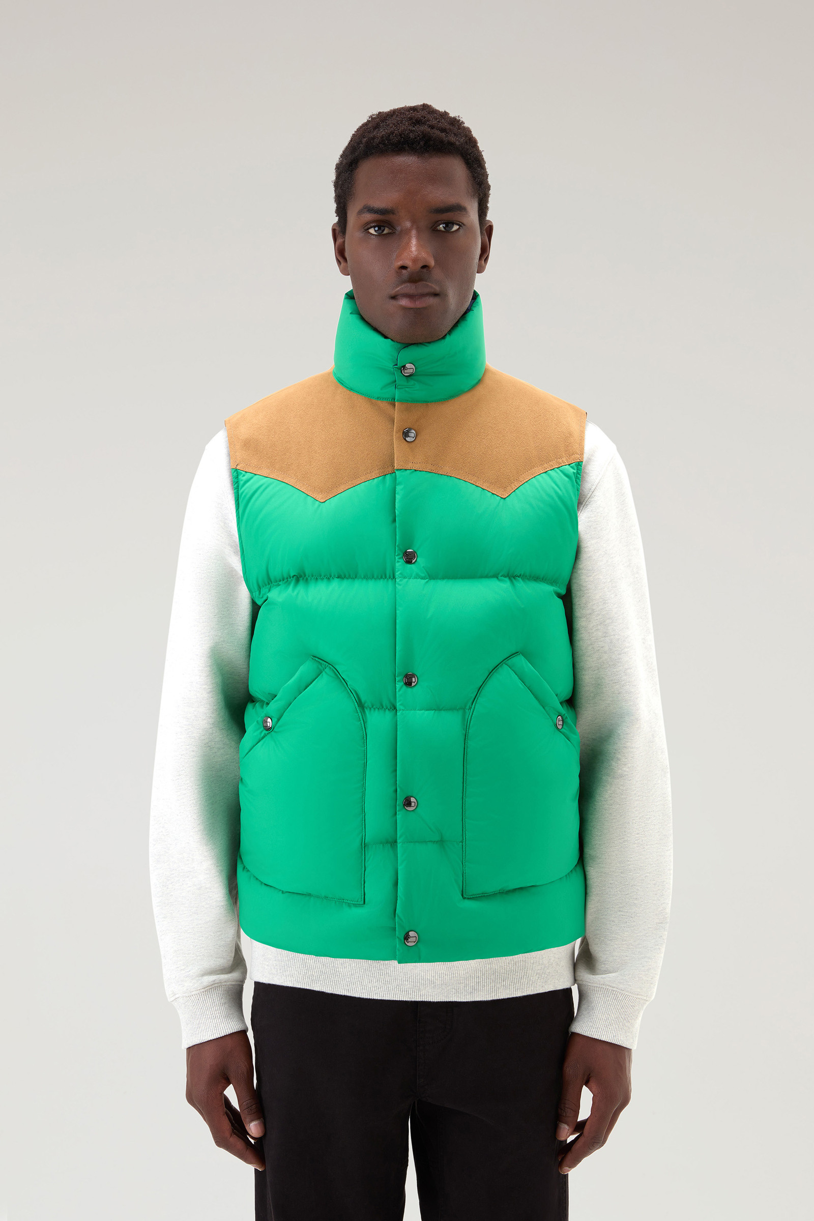 Western Padded Vest - Men - Green