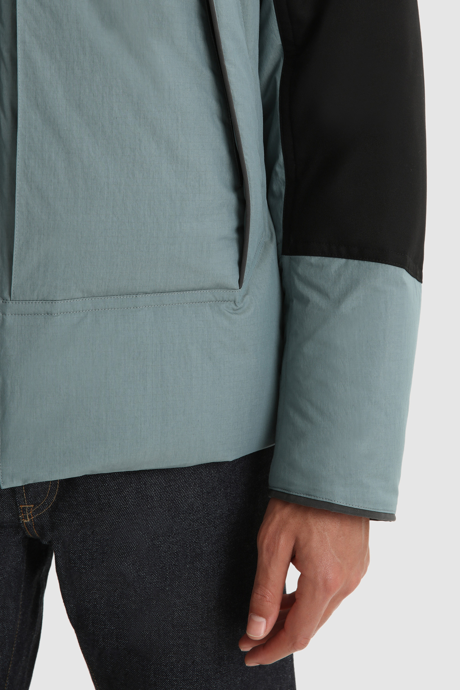 Teton Padded Jacket in Ripstop Cotton Grey photo 6 | Woolrich