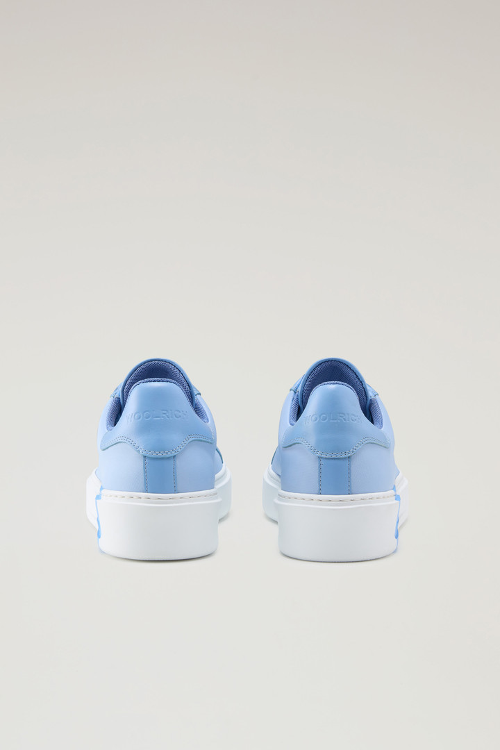 Classic Court Sneakers in Technical Fabric with Leather Trim Blue photo 3 | Woolrich